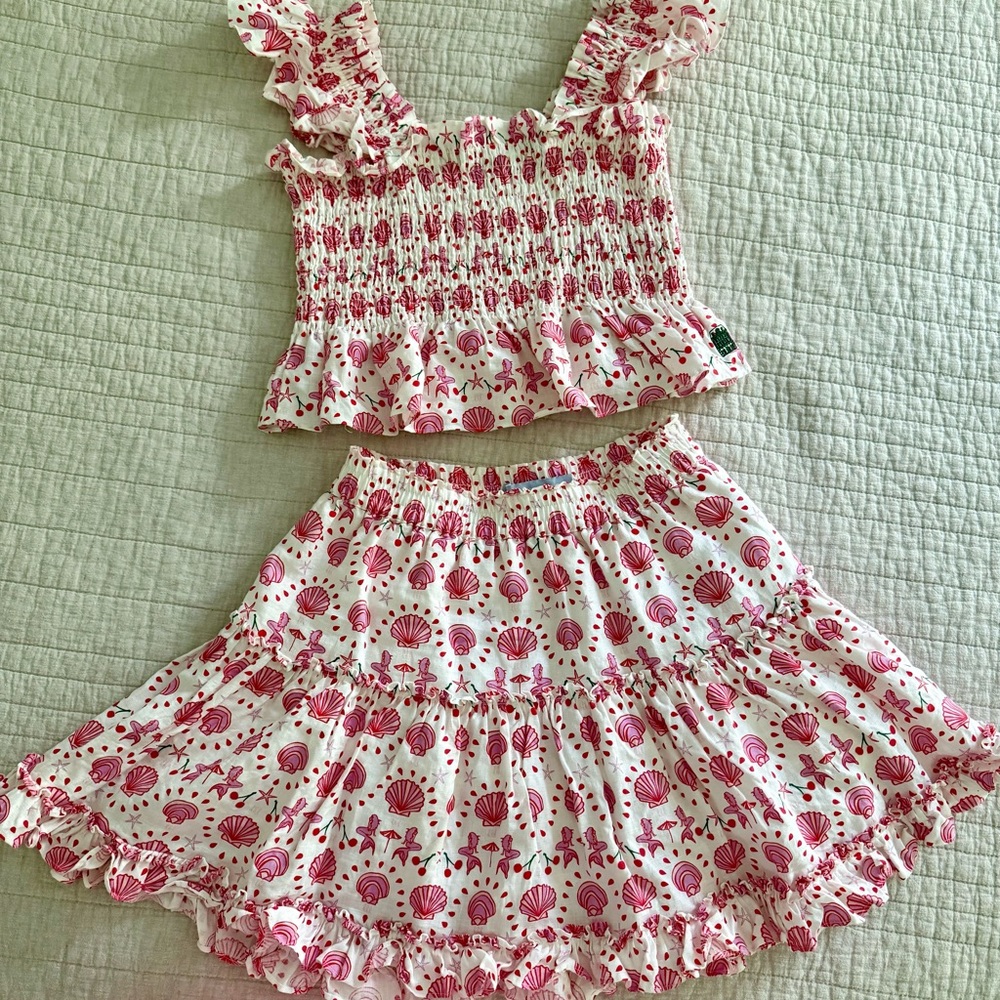 Hill House The Paz Mermaid linen two piece matching set